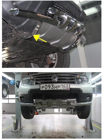 Инструкция по установке Защита переднего бампера с пластинами  d63/63 Рено Дастер/Duster 2010-2014/арт.545 