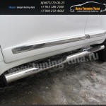 Пороги труба с накладками d76 Toyota Land Cruiser 200 2012г