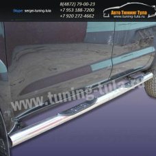Пороги труба с накладками d76 Toyota Hilux 2012+  /294-4