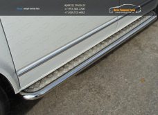 Пороги d60,3мм с площадкой алюминиевый лист VW T5 Multivan 2013+ / арт.727-6