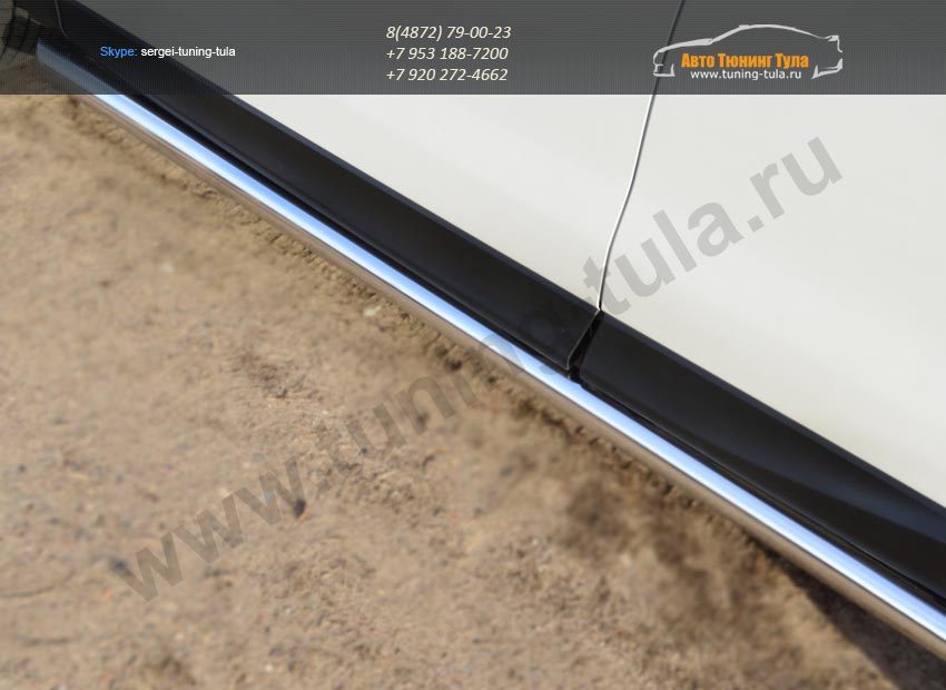 Пороги труба d63 (вариант 1)  Subaru Forester 2013+ / арт.733-7