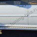 Пороги труба d42 с алюминиевым листом  Mitsubishi Pajero Sport 2013+ 
