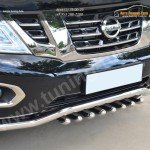 Nissan Patrol 2014- Защита переднего бампера d63 (волна)+d42 (зубы) 