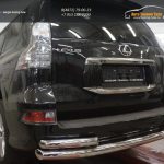 Защита заднего бампера Lexus GX460 (2014-) (одинарная с уголками) d 76/60