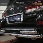 Защита заднего бампера Lexus LX570 (2014-) (двойная) d76/60