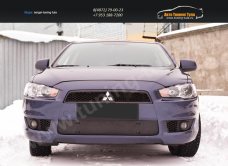Зимняя заглушка решетки переднего бампера Mitsubishi Lancer X 2007-2010/арт.599-1