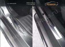Nissan X-Trail 2015-Накладки на пороги (лист зеркальный) 1мм /арт.808-15
