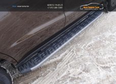 Пороги алюминиевые с пластиковой накладкой 1720 мм Geely Emgrand X7 2015+/арт.810-6