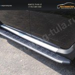 Пороги алюминиевые с пластиковой накладкой (карбон серые) 1720 мм Рено Дастер/ Duster 2015+